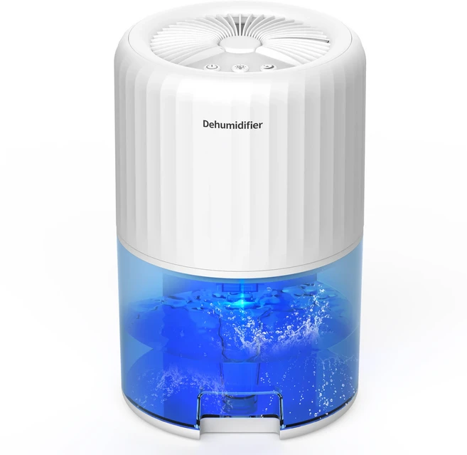 휴대용 공기 제습기 무소음 습기 흡수기 스마트 건조기 가정용 침실 사무실 주방 탈취기, White EU