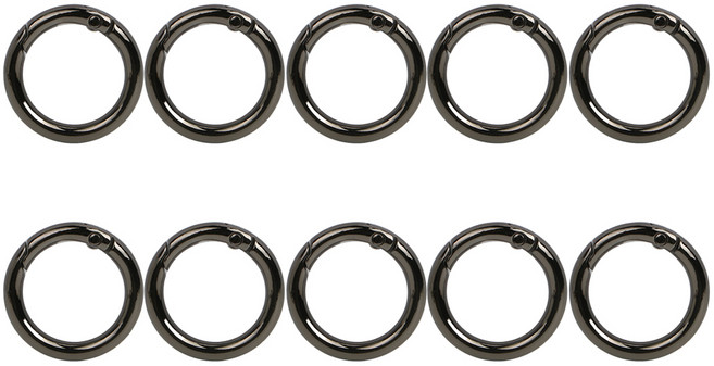 오픈형오링 열쇠고리 키링, 내경25mm, 10개, 건블랙