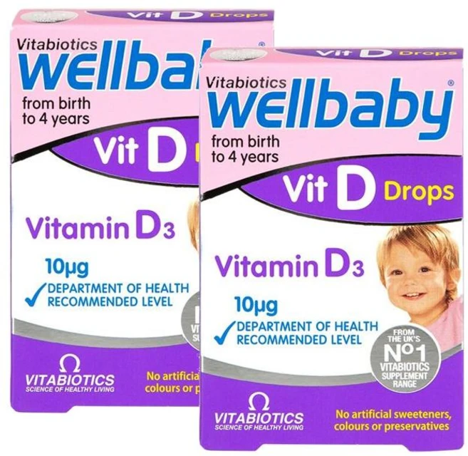 비타바이오틱스 웰베이비 비타민D 드롭 10μg 신생아부터 4세용 vitabiotics Wellbaby Vitamin D-Drops, 2개, 30ml - 쿠팡