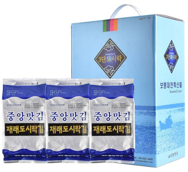 중앙맛김 보령 대천김 재래 도시락김, 30개, 4g