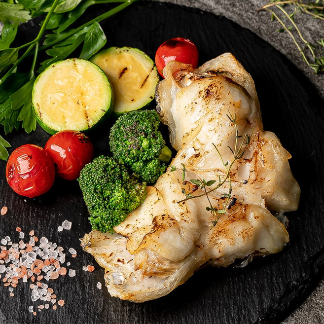 바다받아 메로구이 가마 턱살 냉동 메로생선 스테이크, 1개, 1kg