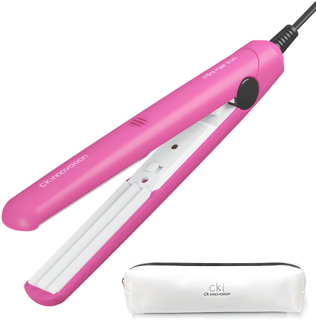 CKI 휴대용 나이아가라 볼륨 미니 고데기 CKI-0700W + 파우치, 혼합색상