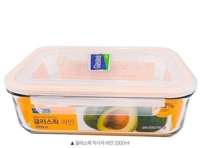 글라스락 직사각6호 2000ml, 2L, 1개
