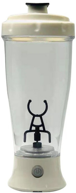 350ml 전기 단백질 셰이커 믹싱 컵 자동 교반 물병 피트니스 체육관을위한 원 버튼 스위치 Drinkware, 01 350ml, 01 White