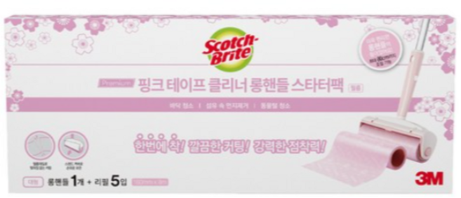 3M 프리미엄 테이프 클리너 롱핸들1개+리필5입 스타터팩, 1세트