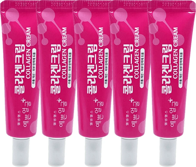 웰빙헬스 예쁜얼굴 콜라겐 크림, 5개, 25ml - 쿠팡