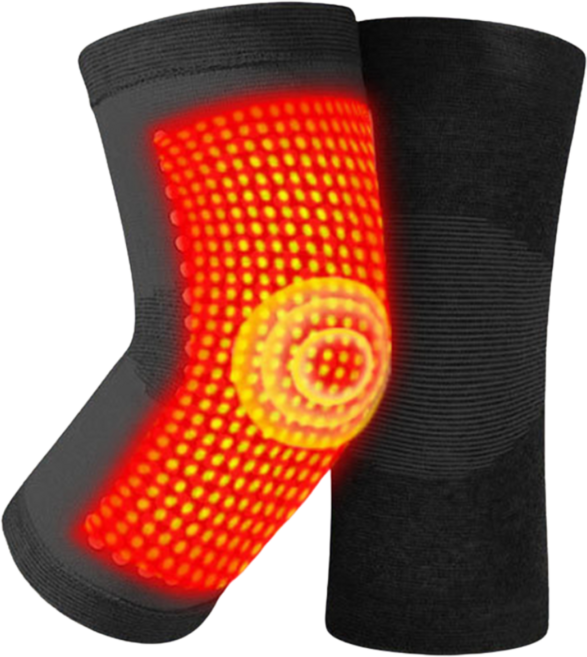 [MYDELLA] 1+1 45도 쑥뜸 자가발열 무릎보호대 양쪽, 블랙, 1세트