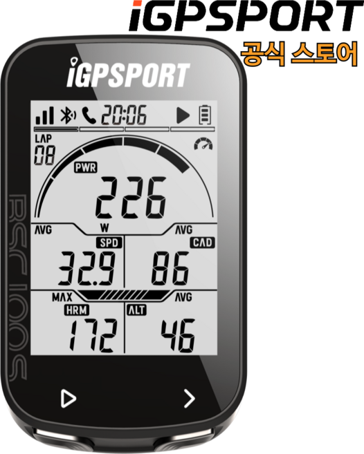 iGPSPORT BSC100S 자전거 스마트 GPS 속도계, 블랙, 1개