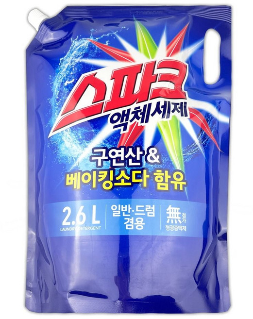 스파크 액체세제 일반드럼겸용 2.6L -O, 1개