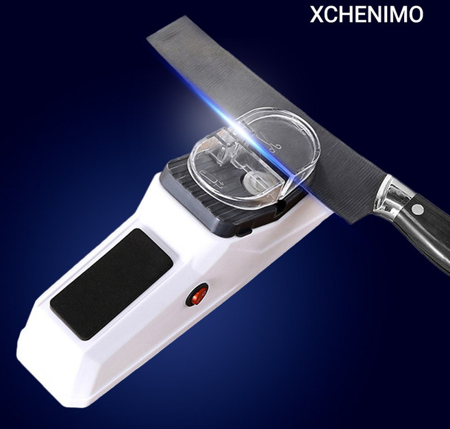 체니모 3초 전동 자동 칼갈이 가위갈이 연마석 고밀도, 1개, 화이트