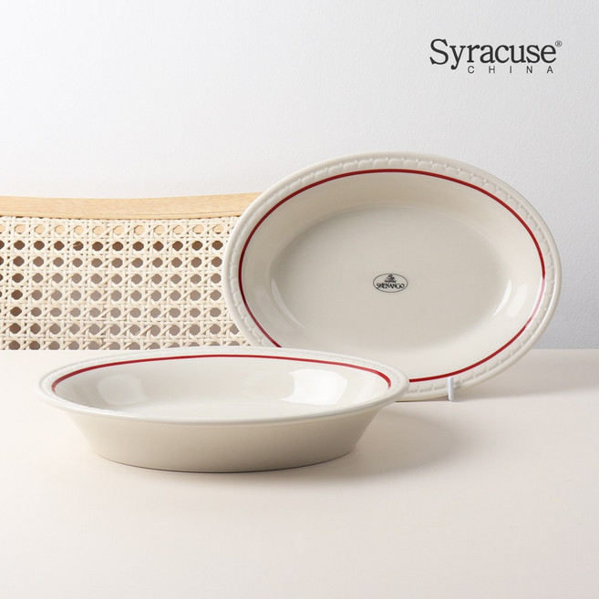 시라쿠스 쉐난고 카디날 타원볼 25cm, 2개, 화이트&버건디라인