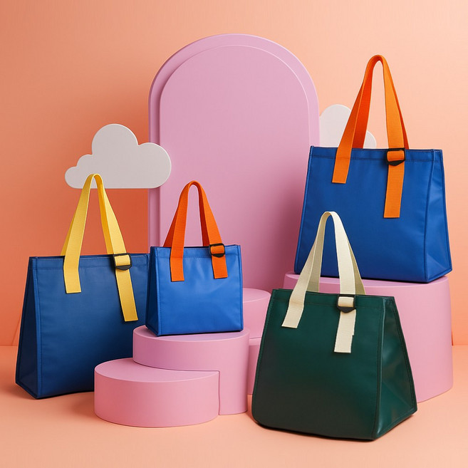 바른생활 리유저블 은박 보온보냉백 피크닉 캠핑 소형 대형, 스카이블루, 1개