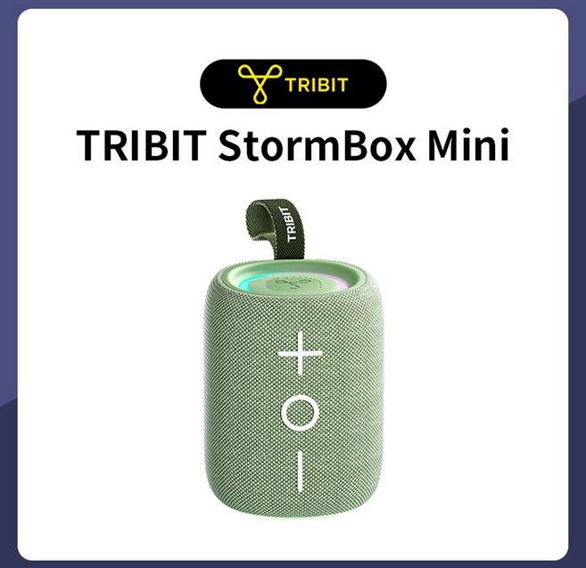 TRIBIT StormBox 미니 블루투스 스피커 12W 360 XBass 사운드 LED 12시간 IPX7 방수 하이킹/야외용