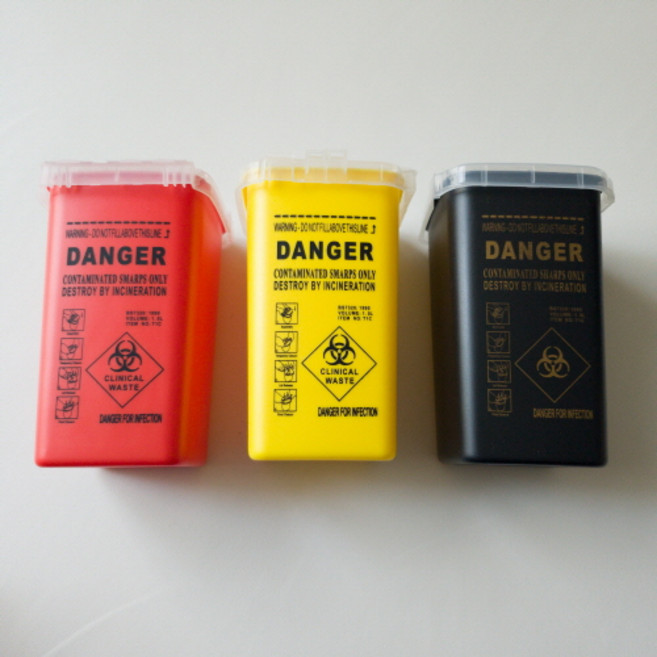 일회용 니들폐기함 1L 반영구니들폐기함 미니휴지통 옐로우 레드 컬러선택가능, 노랑, 1개
