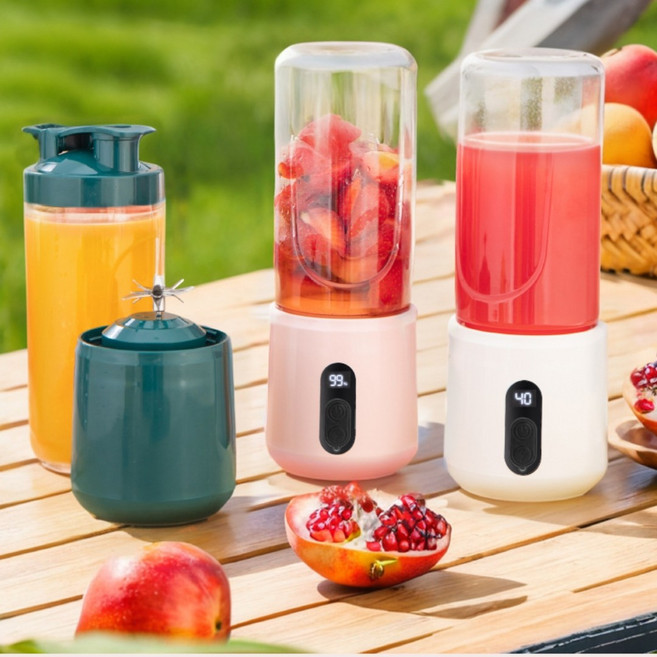 QUZO 휴대용 무선 믹서기 착즙기, 핑크색