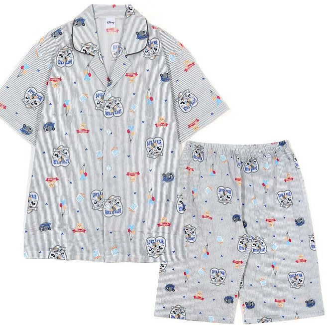 알콩단잠 남성잠옷 실내복 라운지웨어 반소매 파자마 홈웨어 면폴리 상하세트