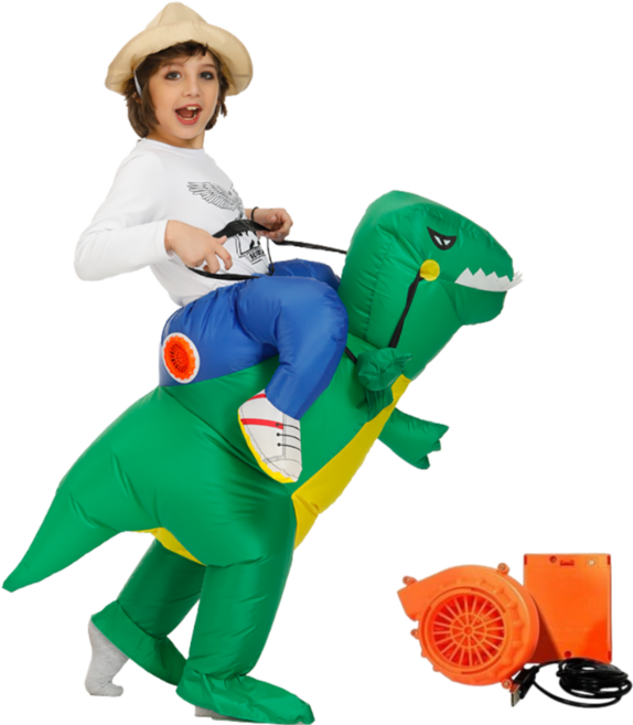 더루비샵 에어슈트 할로윈 코스프레의상 공룡풍선옷, 1개, S(키80-120) 공룡 라이더 그린 아동에어슈트