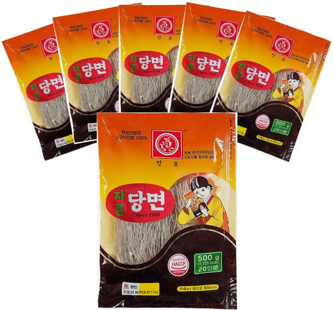 국내생산 진표당면, 6개, 500g
