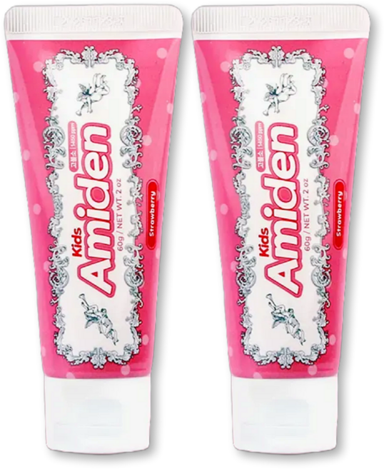 아미덴 키즈 고불소 1450ppm 치약 딸기향, 2개, 60g