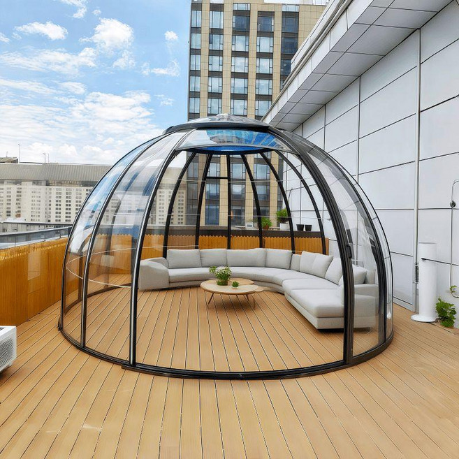 돔하우스 투명 유리집 야외 썬룸 조립식 돔 텐트 쉘터 기본형, 단일 항목