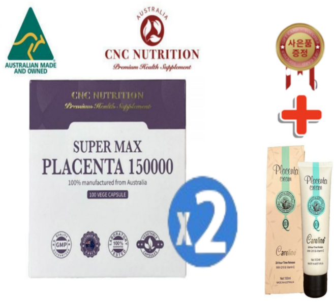 씨앤씨뉴트리션 고함량 양태반 캡슐 150000 100캡슐 호주 식약처인증 +사은품, 100정, 2개