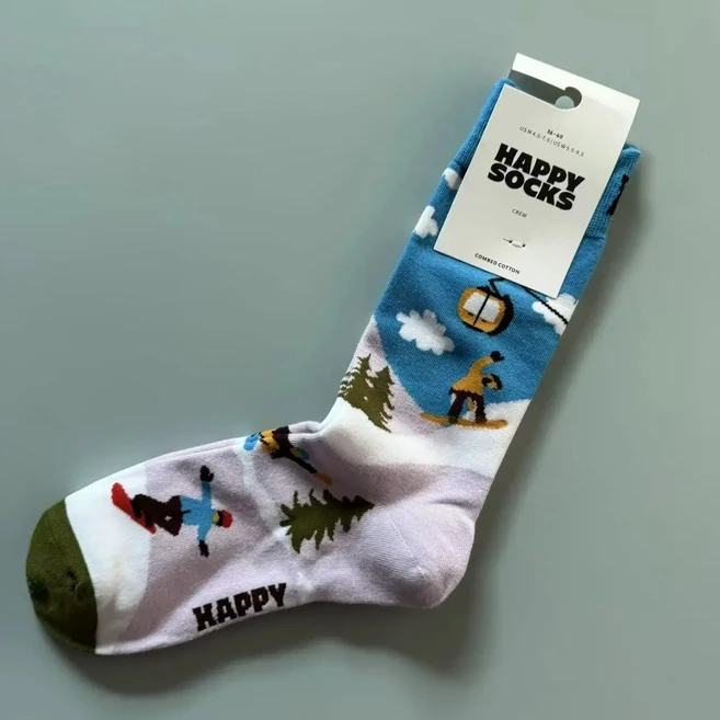 해피 양말 크리스마스 하이 튜브 코튼 남성 이너웨어 모든 계절을위한 세련된 트렌디 스타킹, 23 Style 12, 01 All yards