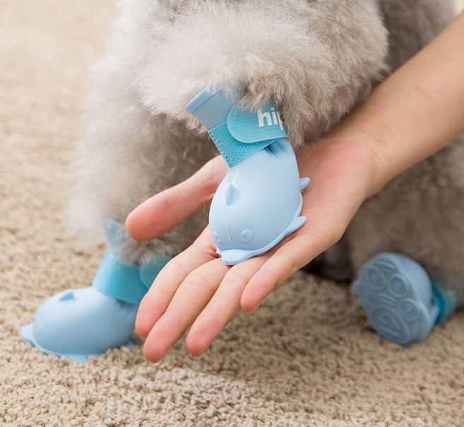 와다다샵 강아지 완전 깜찍 돌고래 레인부츠, 벚꽃핑크, 1개