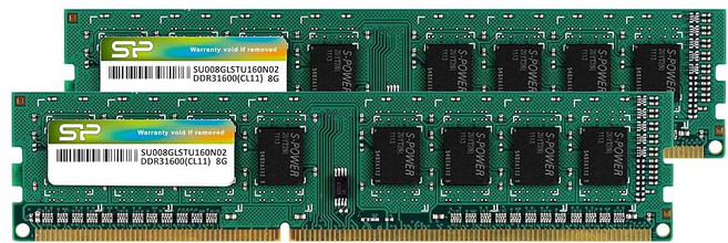 실리콘 파워 DDR3 16GB (2 x 8GB) 1600MHz (PC3 12800) 240핀 CL11 1.35V / 1.5V 버퍼링되지 않은 UDIMM PC 컴퓨터 데스크탑 메모리