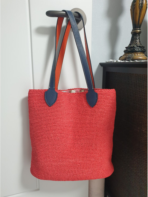 손뜨개가방 레드 숄더백(완제품)