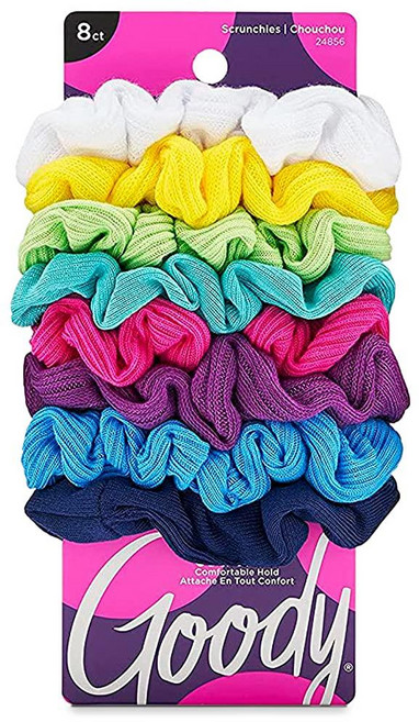 구디 곱창밴드 머리끈 헤어 스크런치 헤어스크런치 8개입, 레인보우, 1개