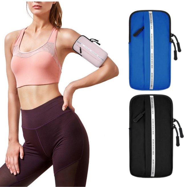 남녀공용 운동용 러닝 스마트폰 암밴드 파우치, 블랙, 1개
