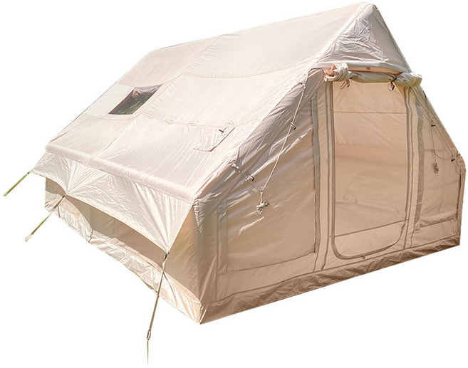 sunplanet 썬플레닛 바닥 일체형 6.3평/12평 에어텐트 옥스퍼드텐트 면텐트 천창텐트 풀세트 3~4인용 에어텐트, 베이지 천창모델 12평 옥스퍼드텐트