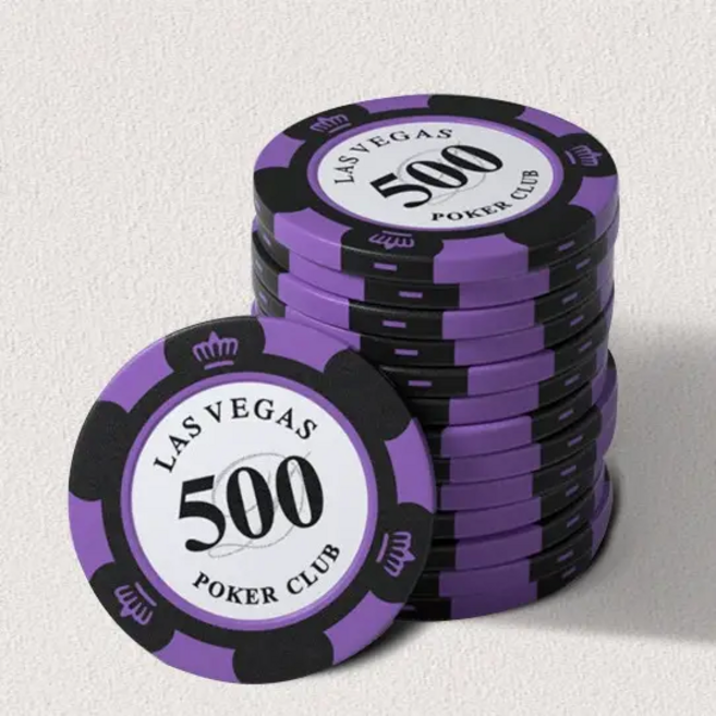 데칼클레이 포커칩 국제규격 라스베가스 카지노칩 경기용 홀덤칩 40매, 1세트, 퍼플