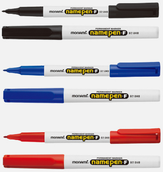 모나미 중간글씨용 네임펜 Fine, 청색, 12개