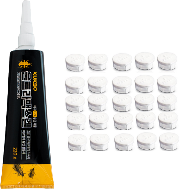 울트라맥스겔220g 1개 먹이캡25개 바퀴벌레약 지쎈하이진 바퀴벌레살충제, 220g, 20개