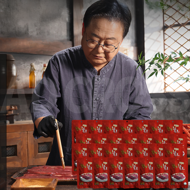 [인포벨]애드크로스 홈쇼핑 프리미엄 한우육포 간식 육포장인 윤봉기 고기스낵 저지방 안주, 2세트, 210g