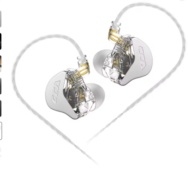 CCA CRA 서브우퍼 유선 이어폰 0.75mm 금도금 플러그 이어폰 스포츠 게임 플레이어 이어플러그 헤드폰 KZ용 HiFi 모니터 헤드폰, SILVER NO MIC