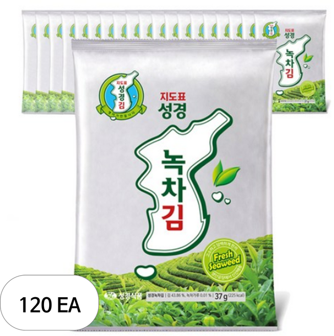 지도표성경 녹차 전장김, 120개, 37g