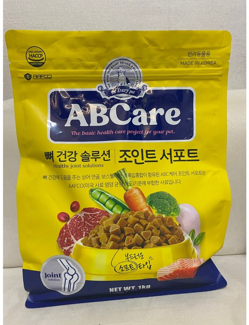 에이비씨케어 전연령 강아지 조인트 서포트 소프트사료, 닭, 1kg, 1개