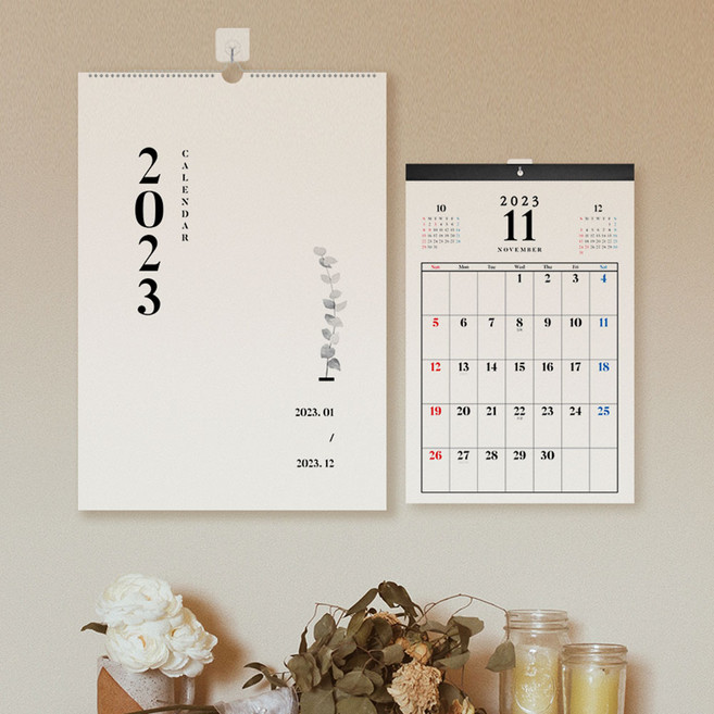 2023 벽걸이 달력 대형 캘린더 맞춤 제작 연도변경 인테리어 포스터, 2023년 기본, 1개