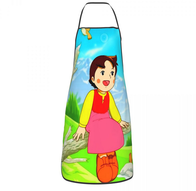 여성을위한 귀여운 하이디 재미 있은 앞치마 남성 알프스 산 소녀 공통 주방 요리사 턱받이 Tablier 베이킹, 01 싱글 사이즈, 1개, 11 4