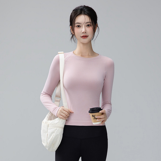 女長袖瑜伽服修身運動上衣