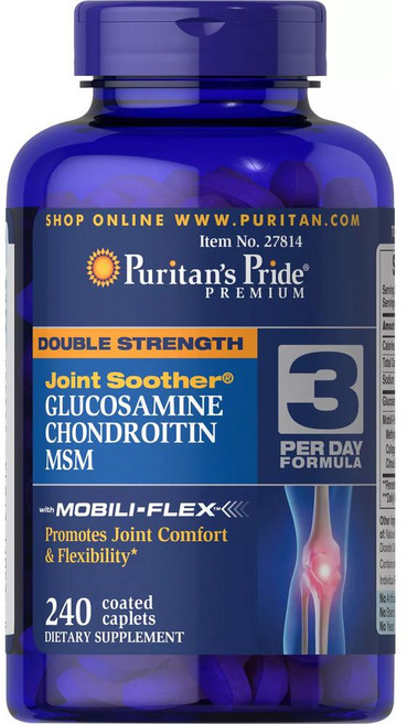 Puritan's Pride Joint Soother Glucosamine 퓨리탄프라이드 글루코사민/콘드로이틴/MSM 480정, 1개