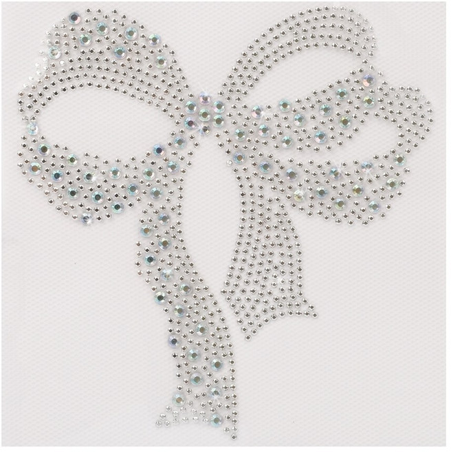 아클라 핫픽스 모티브 디자인 의류부자재 스톤 큐빅 크리스탈_, 12. 실버리본, 1개