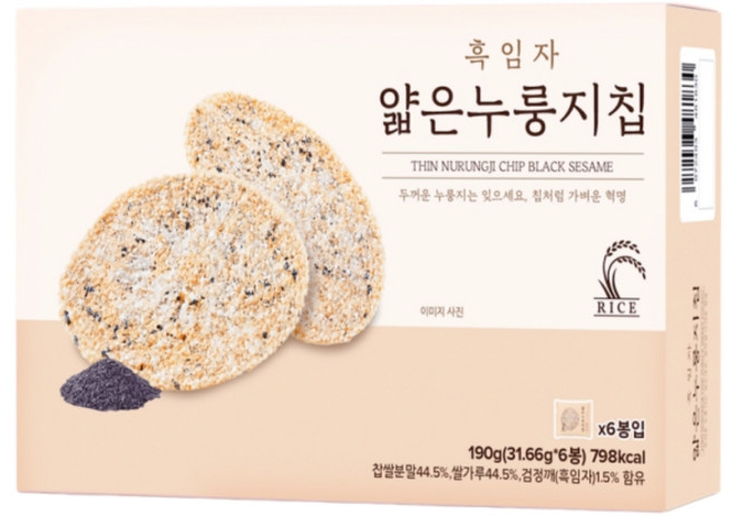얇은 누룽지칩 흑임자, 1개, 190g