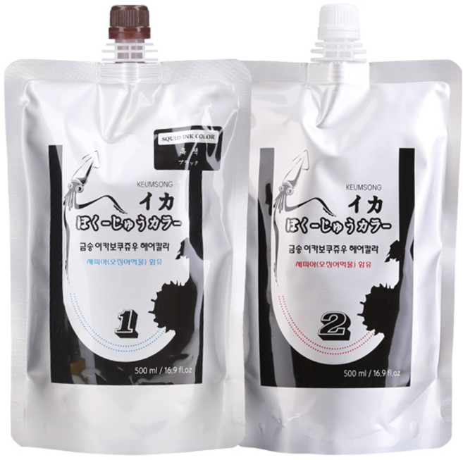 뉴겐 금송 이카보쿠쥬우 오징어먹물 헤어칼라 새치커버 염색약, 블랙, 1개