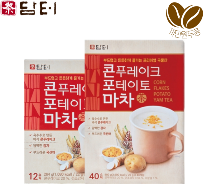 담터 콘푸레이크포테이토마차12/40스틱, 22g, 12개입, 1개