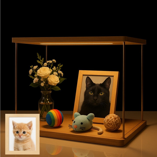 패링치즈 원목 LED조명 반려동물 추모함 액자증정, 1개