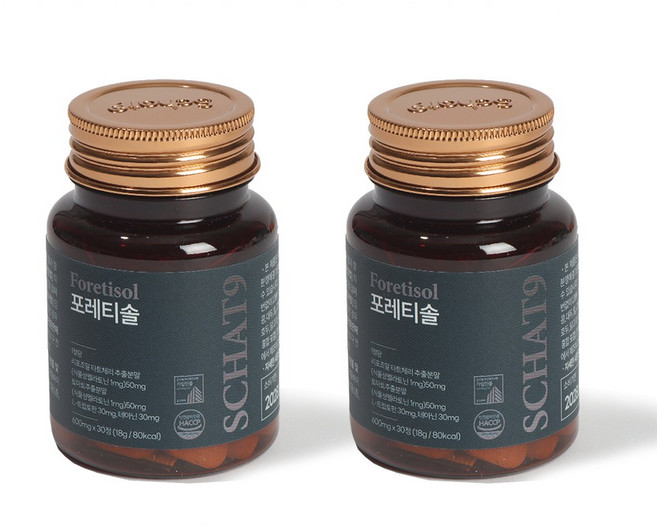 스캇나인 식물성 멜라토닌 함유 포레티솔 타트체리 트립토판 테아닌, 2개, 30정