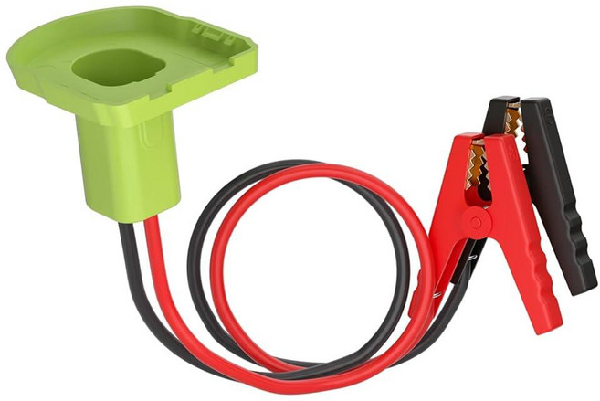 Ryobi 18V ONE+ 배터리와 호환되는 어댑터가 있는 차량용 점퍼 케이블 실리콘 와이어 8AWG 0.6m(2피트) 악어 클립 자동차 점프 스타터 스타팅 또는 공구 배터리